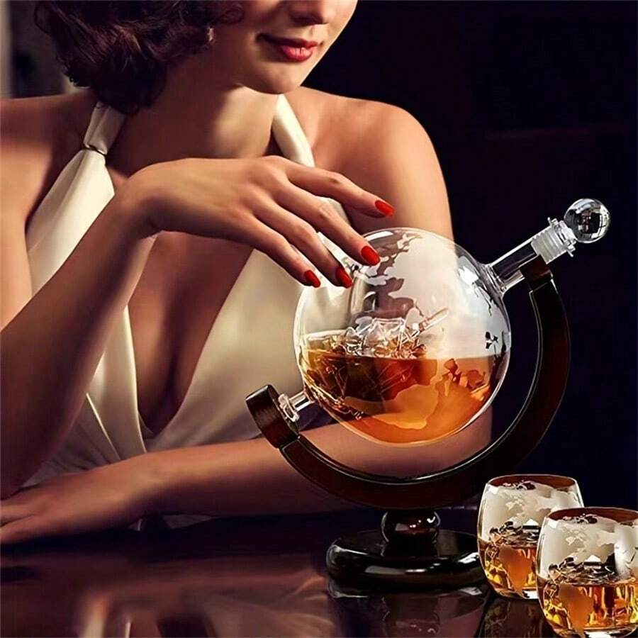 Decanter Globe Set - Juego de decantadores de whisky con