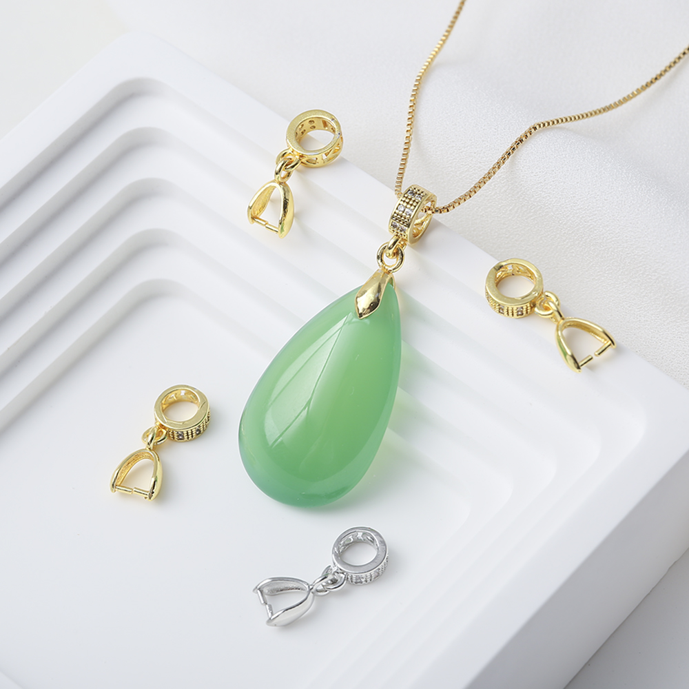 Ice Pick Pick - Micro pavé CZ colgante Pinch Bails