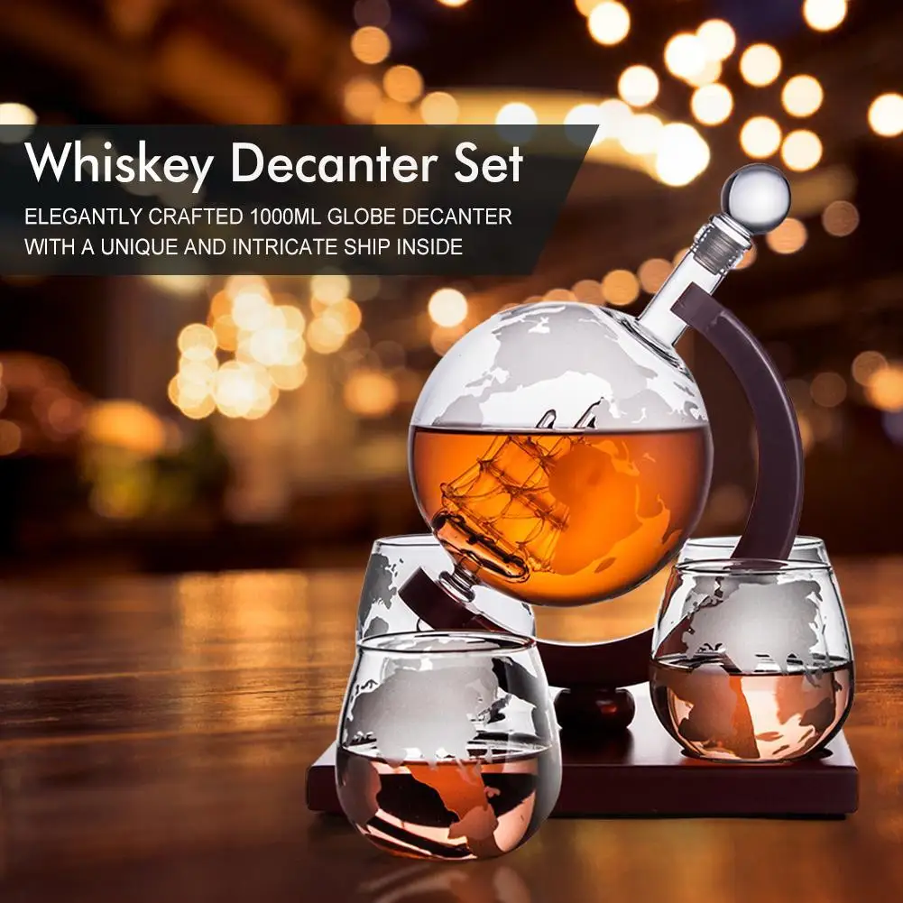 Juego de decantador de whisky  - Decanter Globe Set reseña y precio